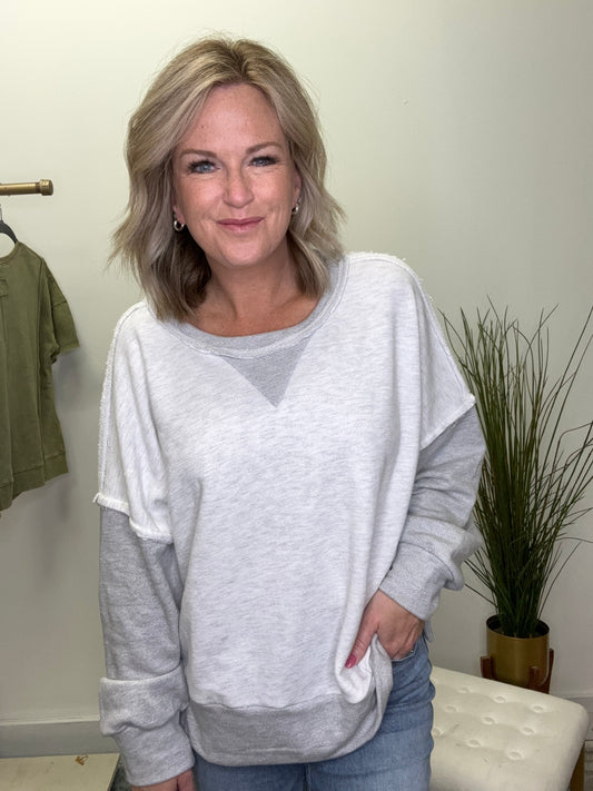 Go Easy Raw Edge Sweatshirt Top