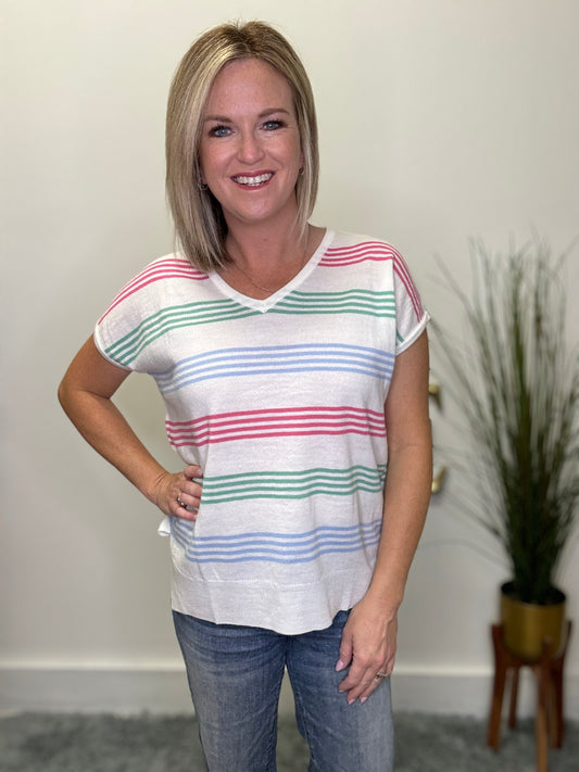 Light And Soft Striped Knit Top