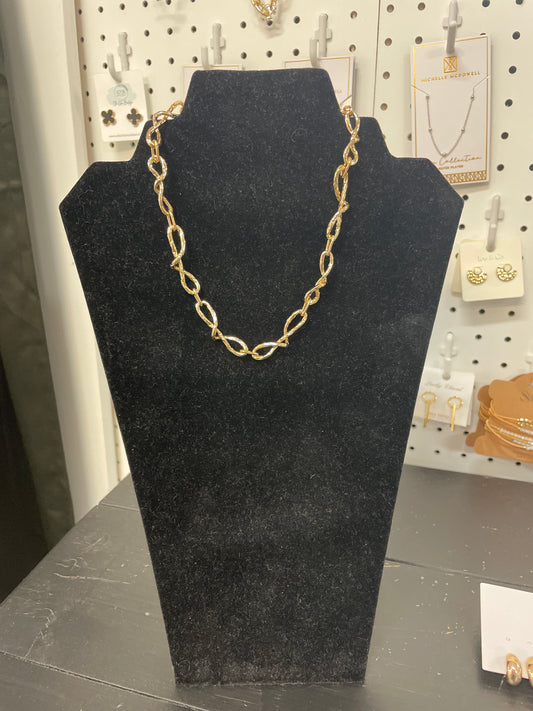 Chunky Twisted Link Gold Necklace