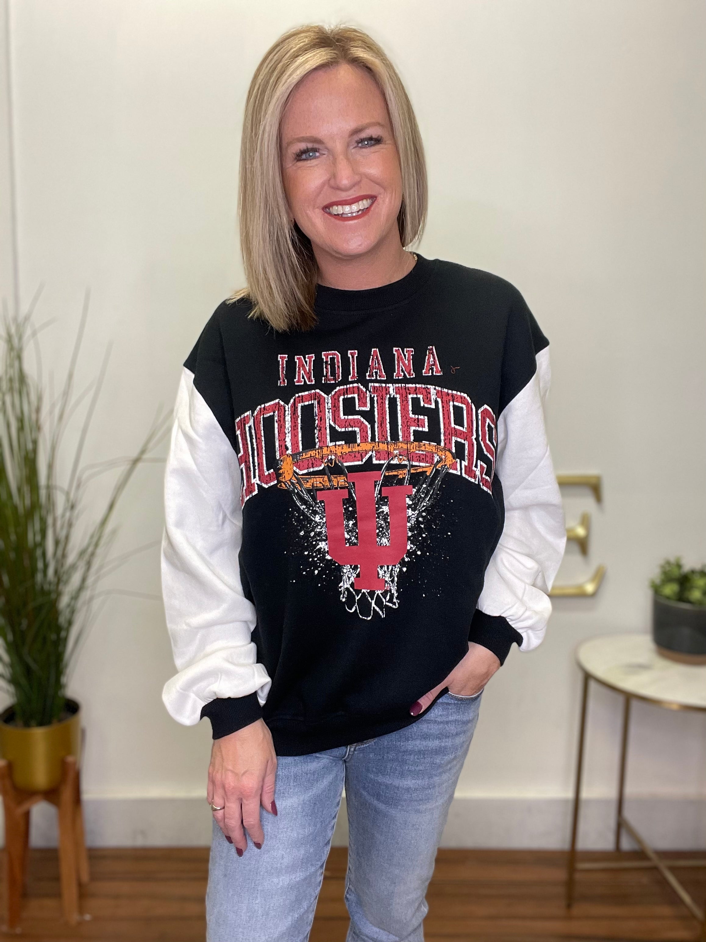 Indiana Hoosiers Vintage Basketball Sweatshirt Ella Chic Boutique