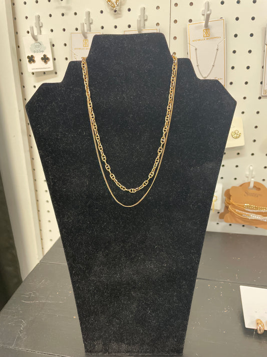 Double Up Gold Necklace