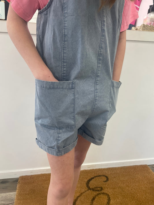 Better Than the Rest Girls Denim Romper