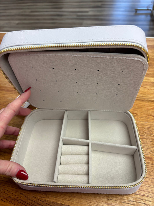 White Travel Jewelry Case