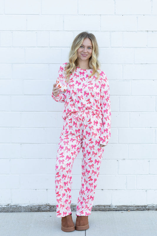 Merry Everything Red Bow Pajama Set