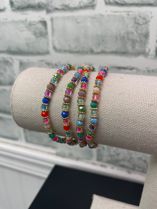 Colorful Glass Beaded Bracelet Set