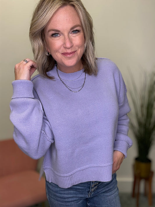 Plan Ahead Lavender Sweater