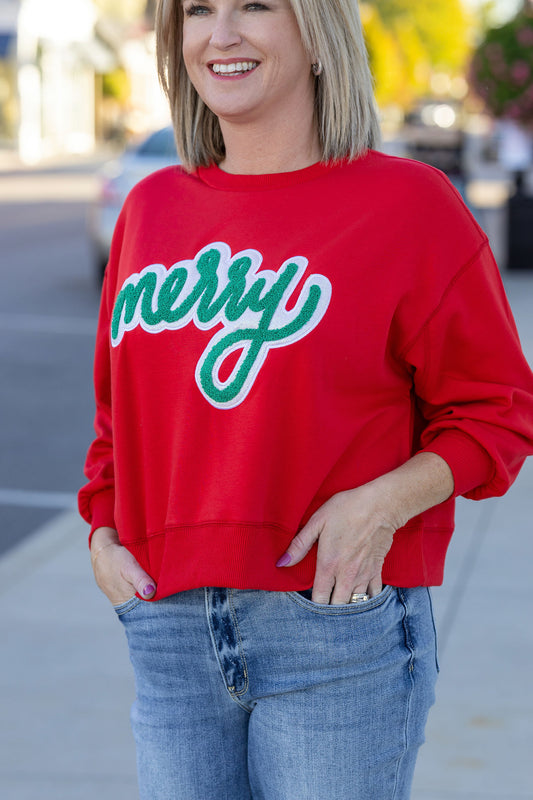 Red Merry Sparkle Christmas Sweatshirt