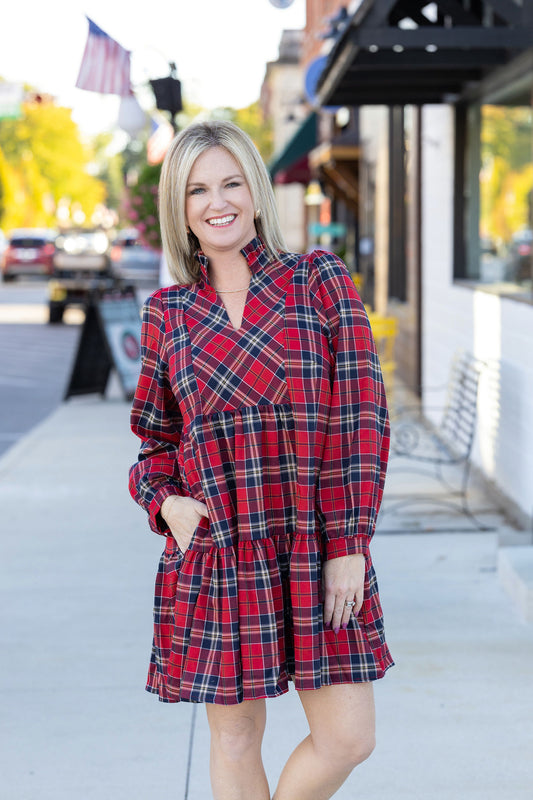 Country Club Christmas Plaid Dress