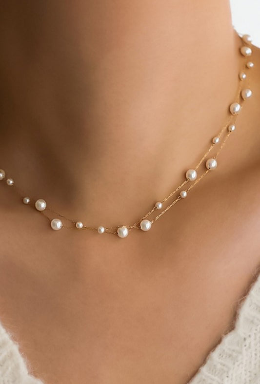 Proud Pearl Variety Double Chain Necklace