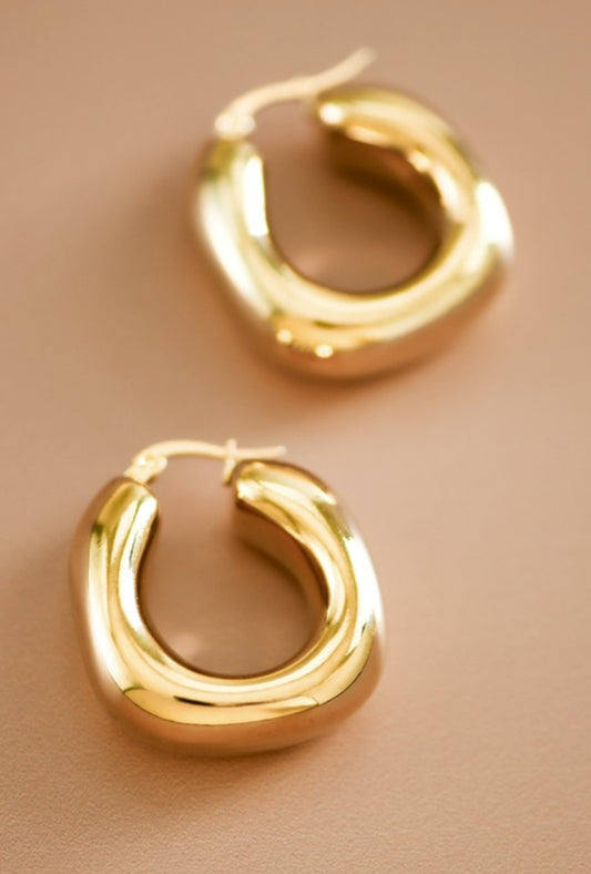 18k Waterproof Gold Stainless Steel Hoops